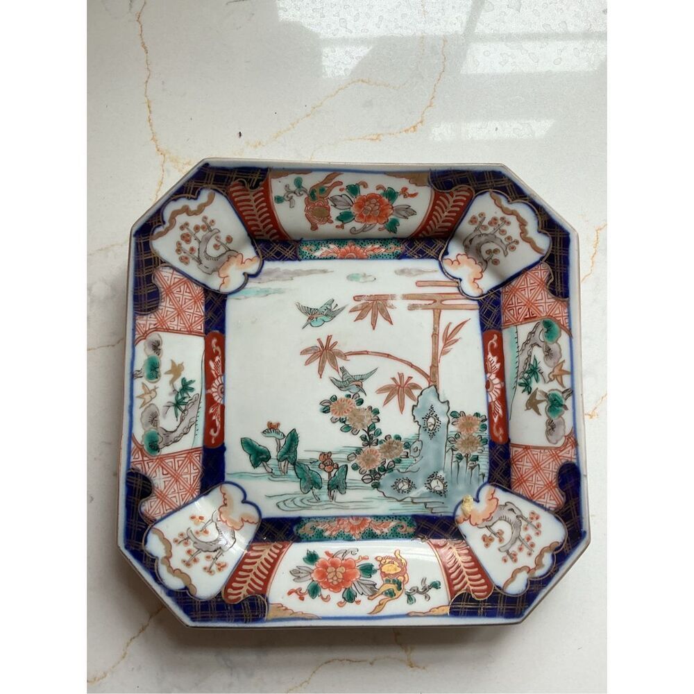 Meiji 19th Century Japanese Imari Octagonal Plate Charger 8” RARE